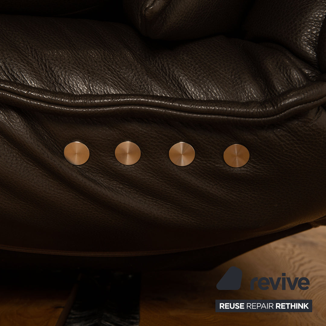 Free Motion Edit 3 Leder Zweisitzer Braun Dunkelbraun Sofa Couch elektrische Funktion