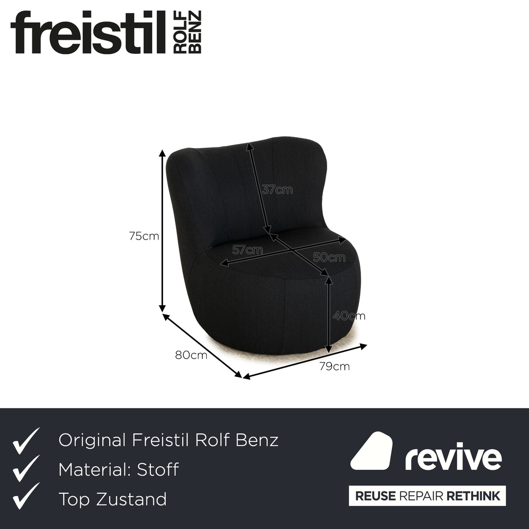 Freistil Rolf Benz 173 fabric armchair dark blue