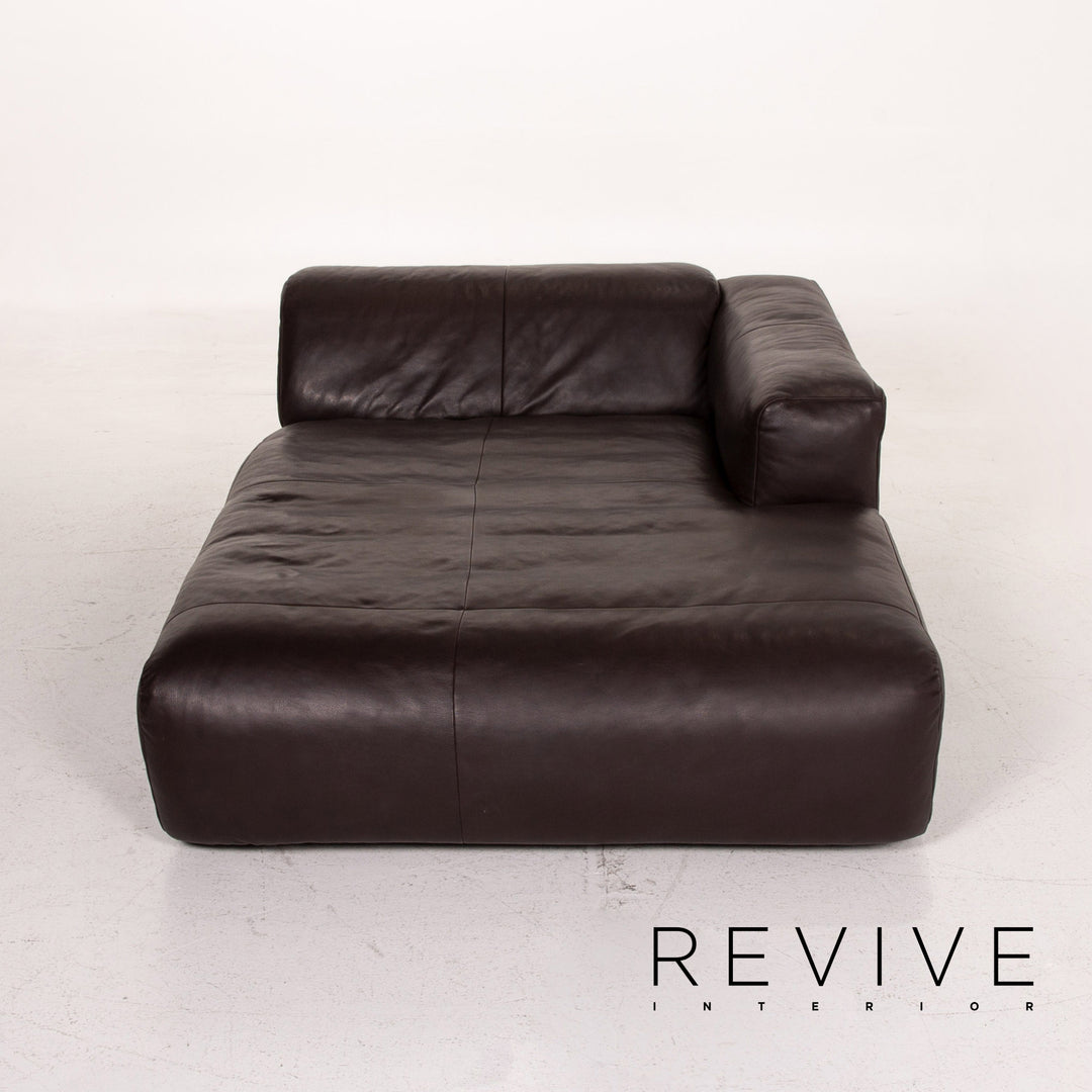 Freistil Rolf Benz 187 leather sofa dark brown brown two-seater recamier couch #15150