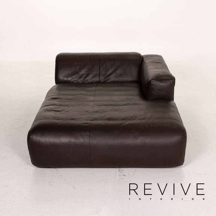 Freistil Rolf Benz 187 leather sofa dark brown brown two-seater recamier couch #15150