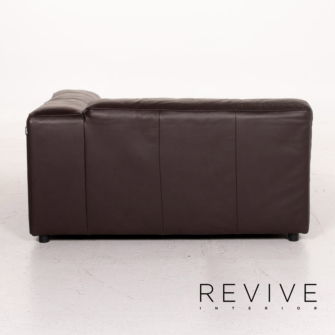 Freistil Rolf Benz 187 leather sofa dark brown brown two-seater recamier couch #15150