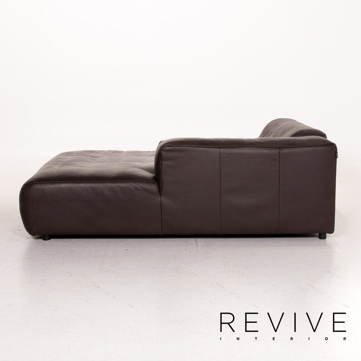 Freistil Rolf Benz 187 leather sofa dark brown brown two-seater recamier couch #15150
