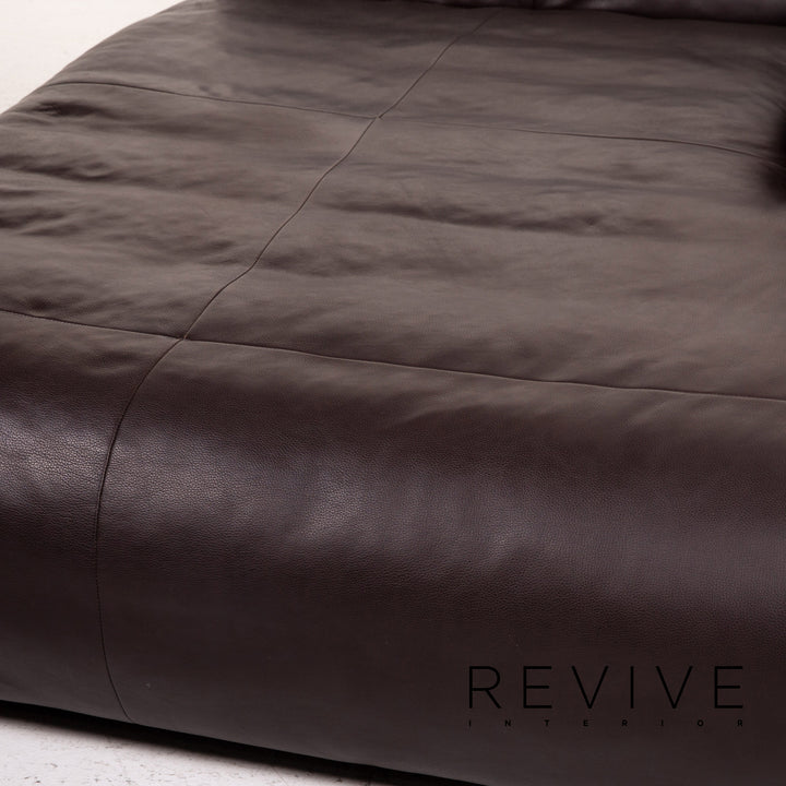 Freistil Rolf Benz 187 leather sofa dark brown brown two-seater recamier couch #15150