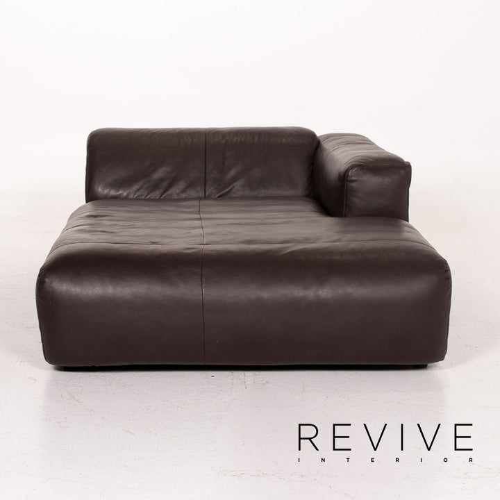 Freistil Rolf Benz 187 leather sofa dark brown brown two-seater recamier couch #15150
