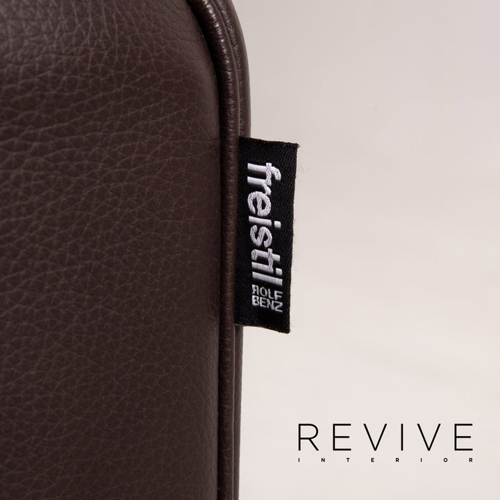 Freistil Rolf Benz 187 leather sofa dark brown brown two-seater recamier couch #15150