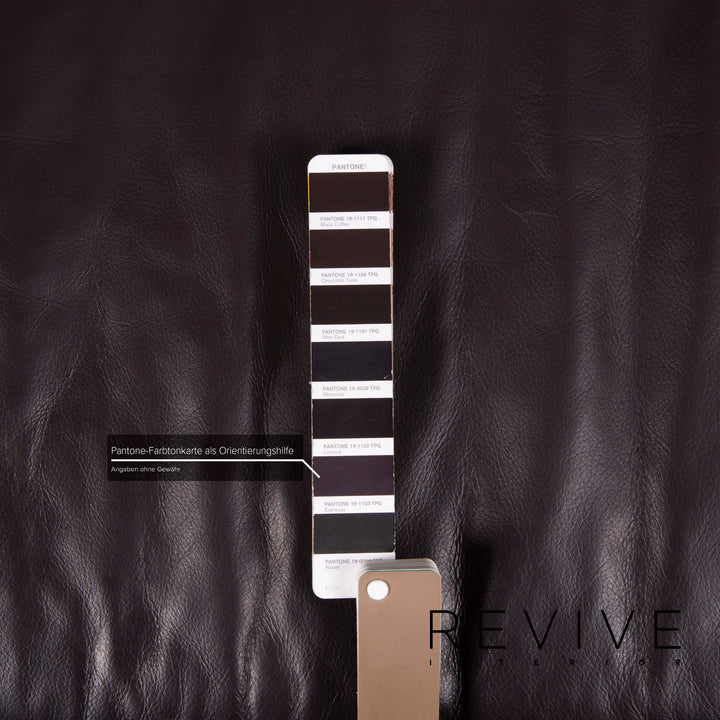 Freistil Rolf Benz Leather Sofa Dark Brown Three Seater #14654