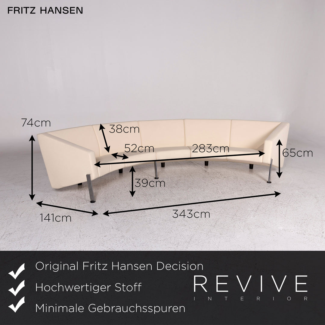 Fritz Hansen Decision Stoff Ecksofa Creme Sofa Couch #9833