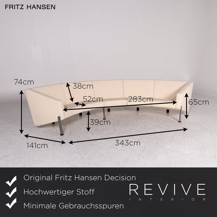 Fritz Hansen Decision Fabric Corner Sofa Cream Sofa Couch #9833