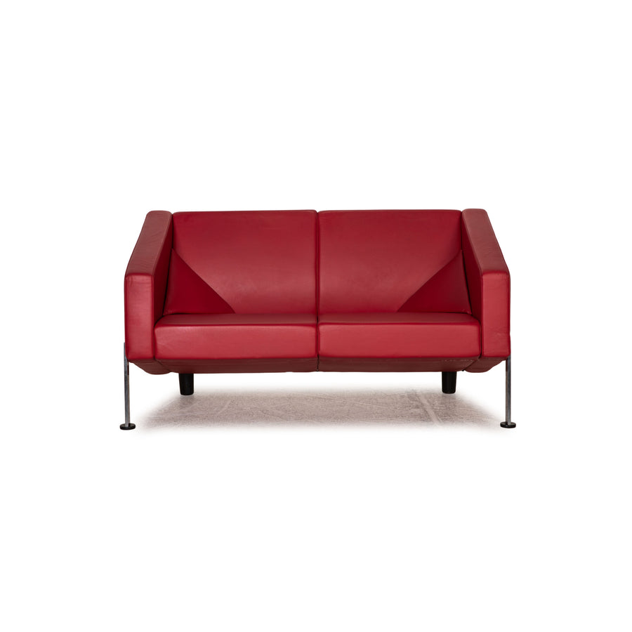 Fritz Hansen Decision Leder Sofa Rot Zweisitzer Couch