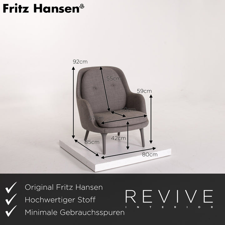 Fritz Hansen Fri Fabric Armchair Gray #13811