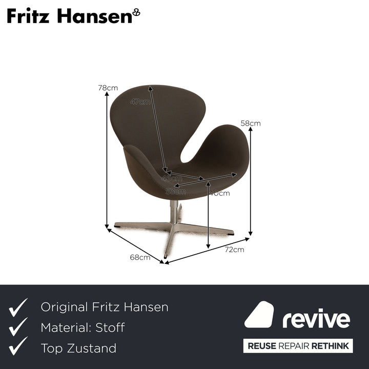 Fritz Hansen Swan Fabric Armchair Grey