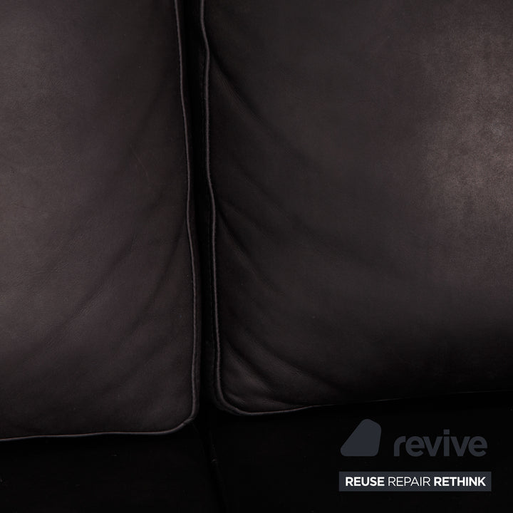 Frommholz Domino Leder Dreisitzer Anthrazit Grau Sofa Couch