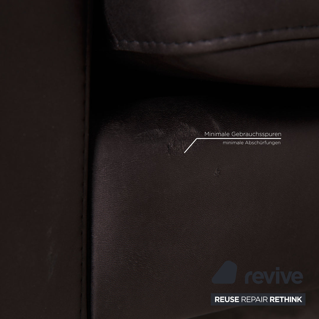 Frommholz Domino Leder Dreisitzer Anthrazit Grau Sofa Couch