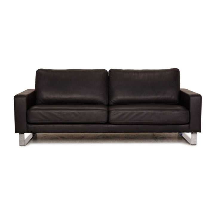 Frommholz Domino Leder Dreisitzer Anthrazit Grau Sofa Couch