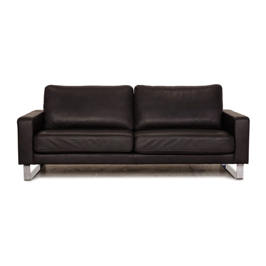 Frommholz Domino Leder Dreisitzer Anthrazit Grau Sofa Couch