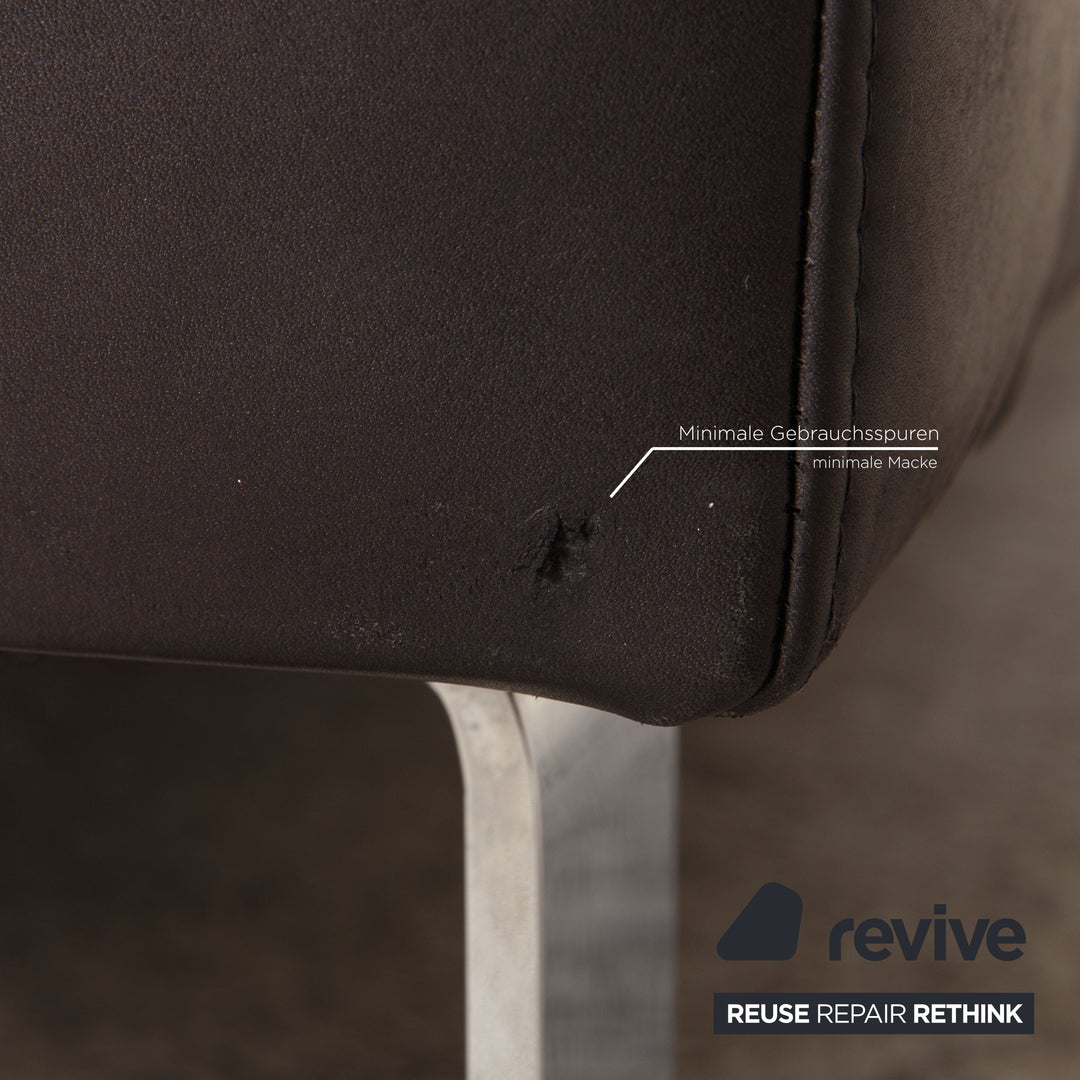 Frommholz Domino Leder Dreisitzer Anthrazit Grau Sofa Couch