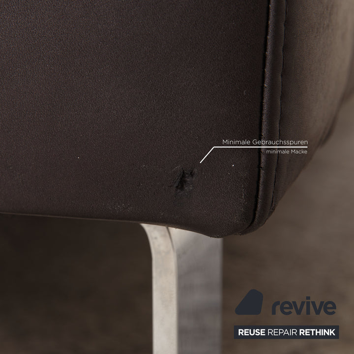 Frommholz Domino Leder Dreisitzer Anthrazit Grau Sofa Couch