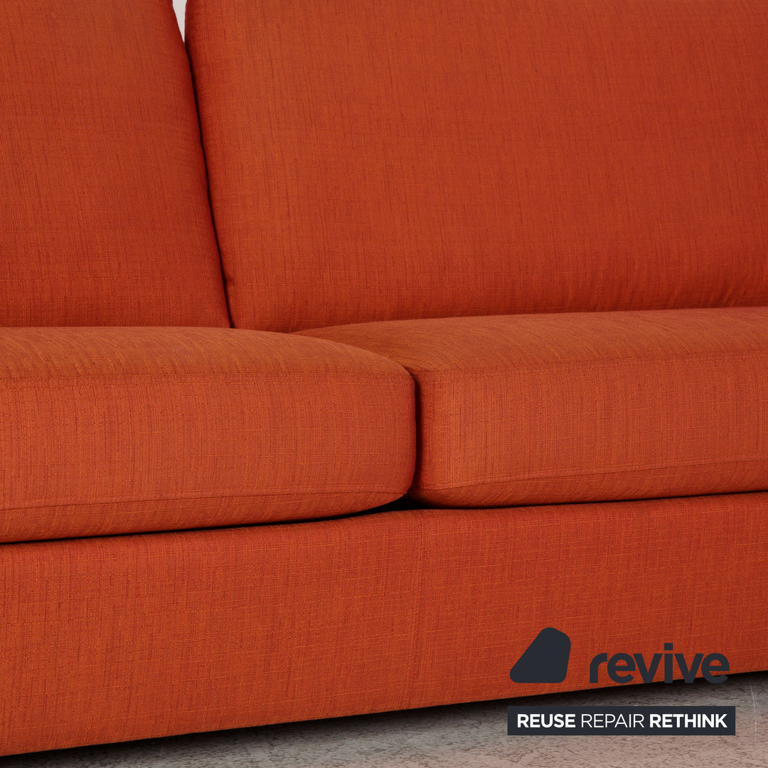 Frommholz Stoff Sofa Orange Dreisitzer Couch Funktion
