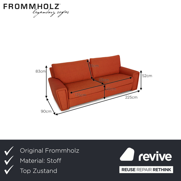 Frommholz fabric sofa Orange three seater couch function