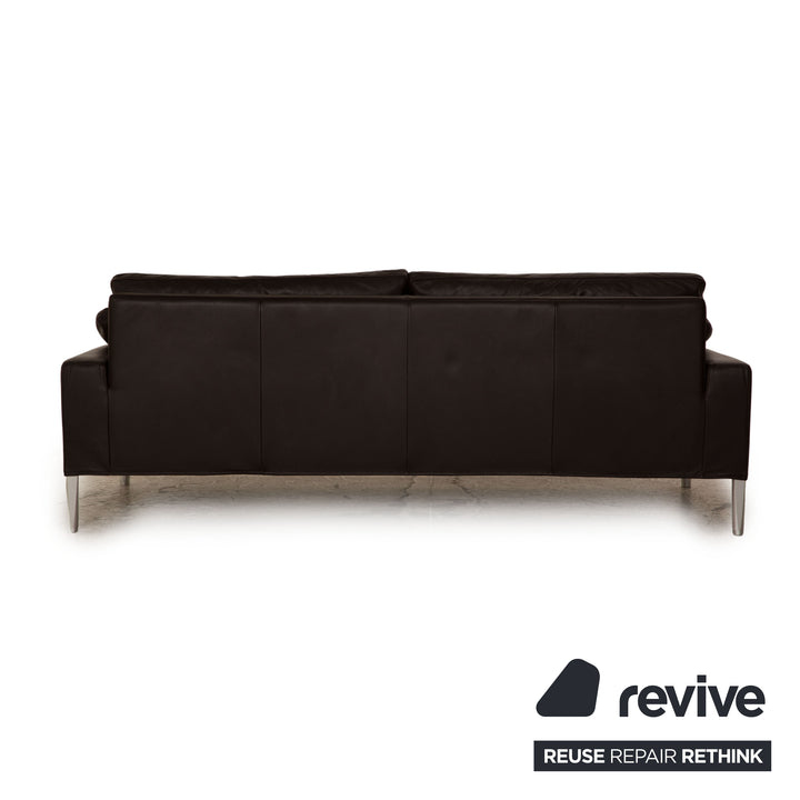 FSM Clarus Leder Dreisitzer Braun Sofa Couch manuelle Funktion