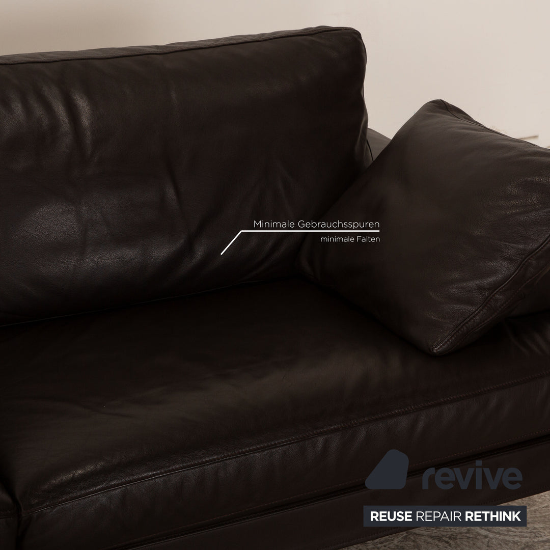 FSM Clarus Leder Dreisitzer Braun Sofa Couch manuelle Funktion