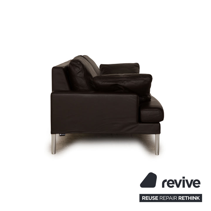 FSM Clarus Leder Dreisitzer Braun Sofa Couch manuelle Funktion