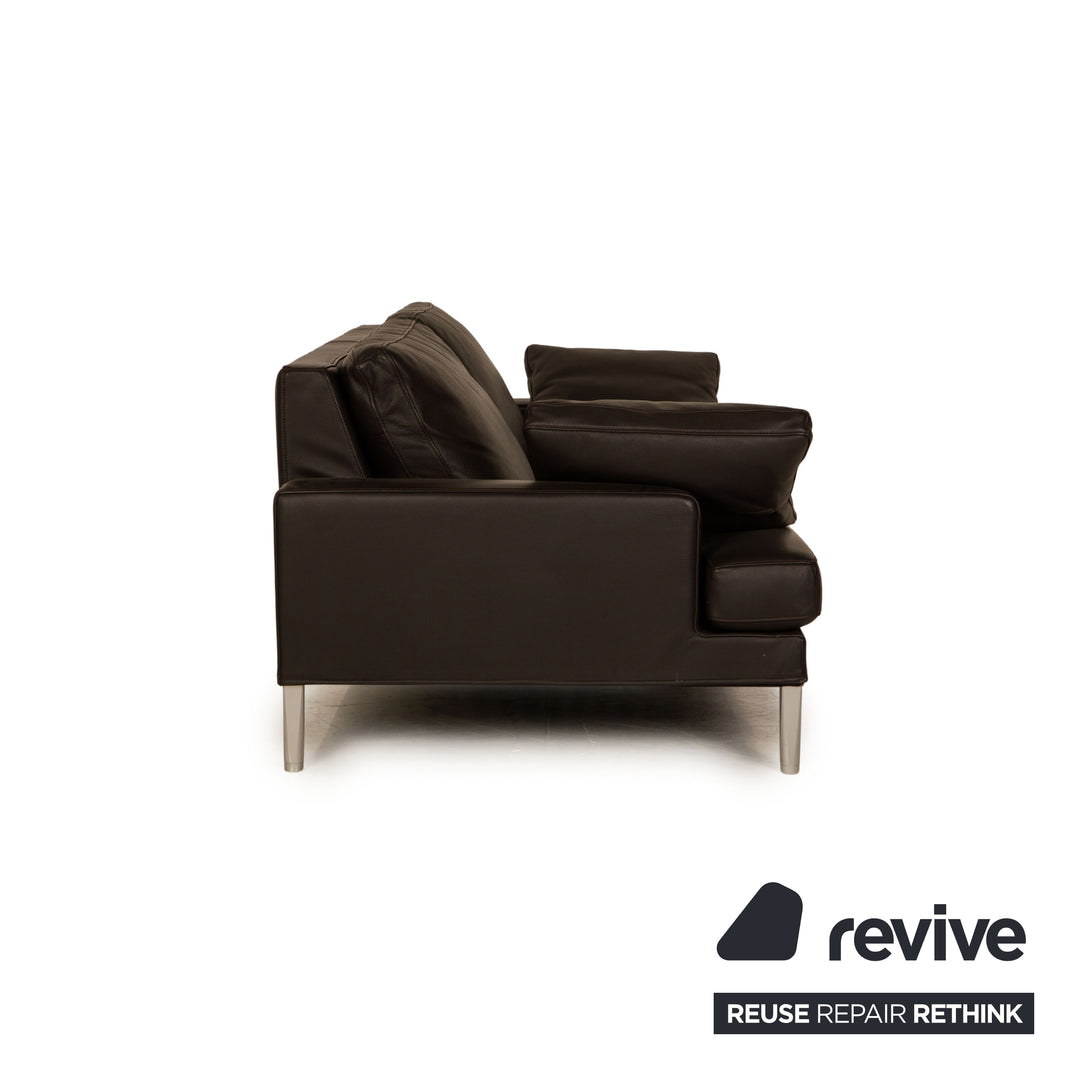 FSM Clarus Leder Dreisitzer Braun Dunkelbraun Sofa Couch