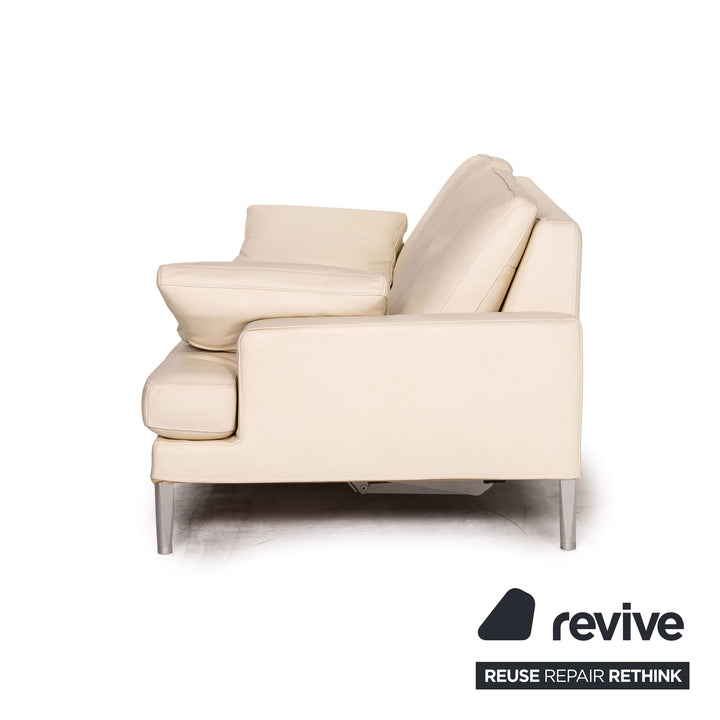 FSM Clarus leather sofa cream two seater function couch