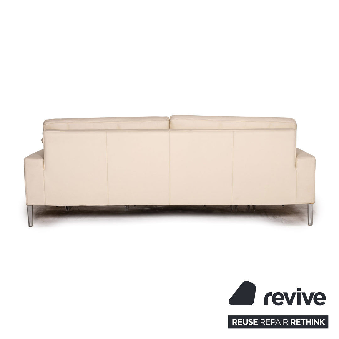 FSM Clarus Leder Sofa Creme Zweisitzer Funktion Couch