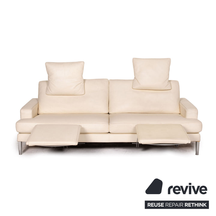 FSM Clarus leather sofa cream two seater function couch