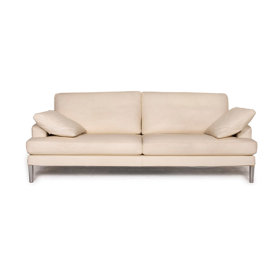 FSM Clarus Leder Sofa Creme Zweisitzer Funktion Couch