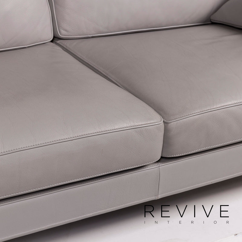 FSM Clarus Leder Sofa Grau Zweisitzer Funktion Couch 