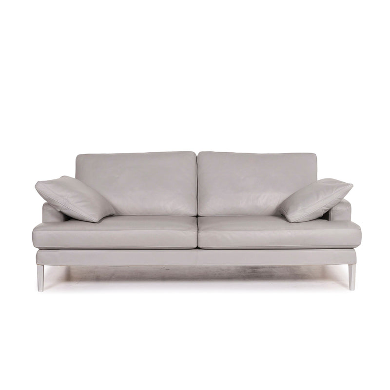 FSM Clarus Leder Sofa Grau Zweisitzer Funktion Couch 