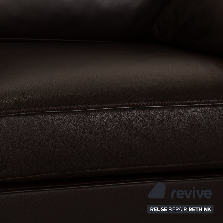 FSM Clarus Leder Zweisitzer Braun Sofa Couch manuelle Funktion