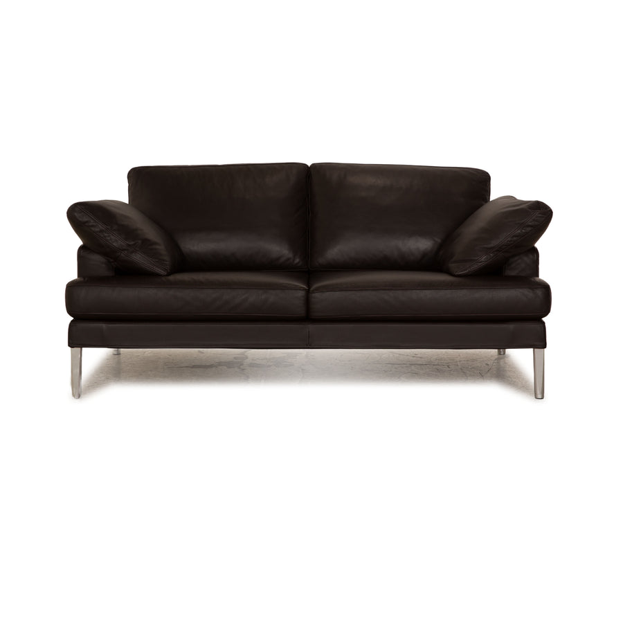 FSM Clarus Leather Two Seater Brown Sofa Couch Manual Function
