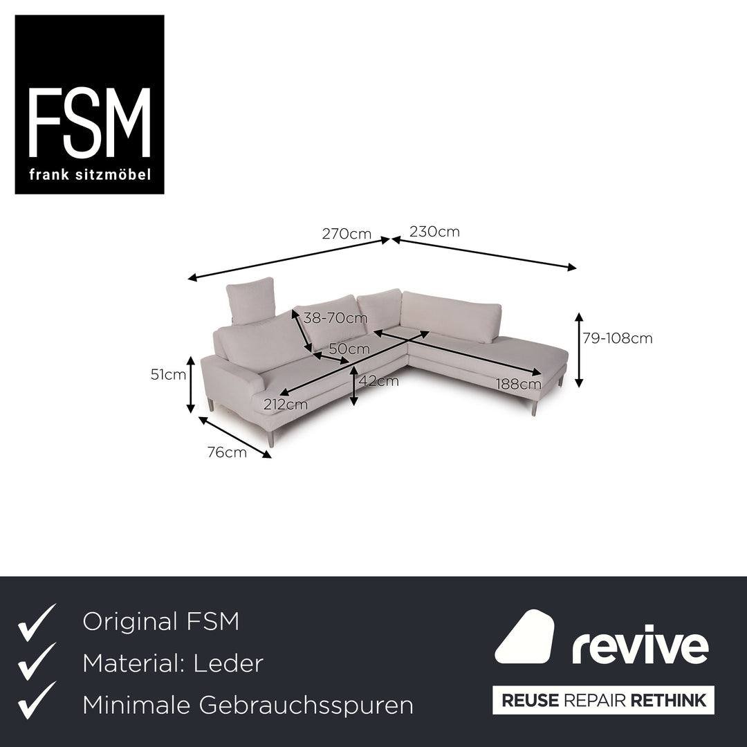 FSM Clarus Stoff Sofa Creme Ecksofa Couch