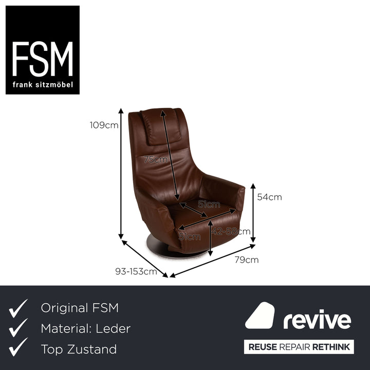 FSM Easy Leder Sessel Braun Funktion Relaxfunktion