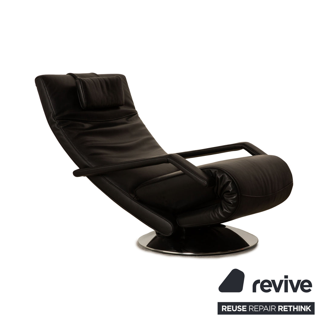 FSM Evolo Leather Armchair Black Electric Function Relaxation Function