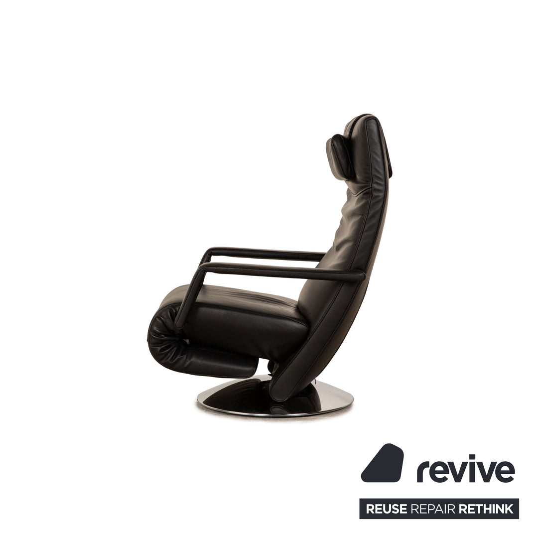 FSM Evolo Leather Armchair Black Electric Function Relaxation Function