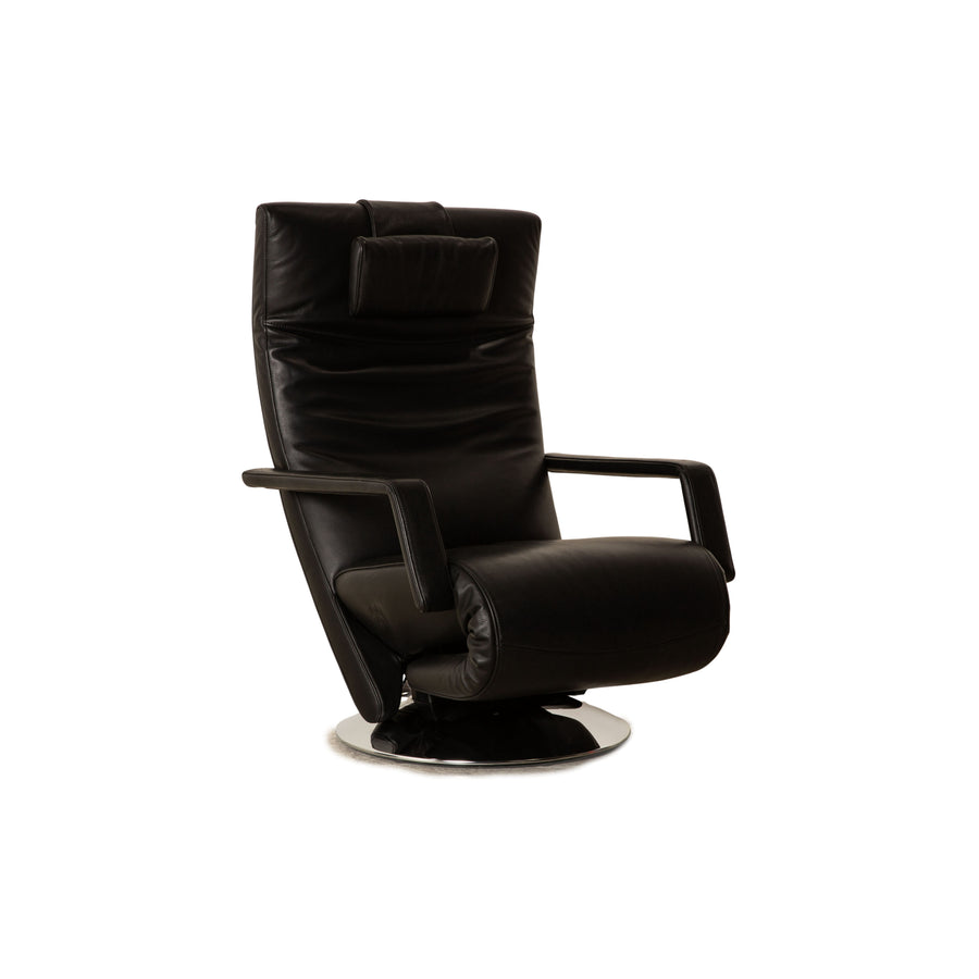 FSM Evolo Leather Armchair Black Electric Function Relaxation Function