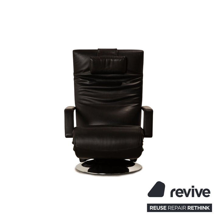 FSM Evolo Leather Armchair Black Electric Function Relaxation Function