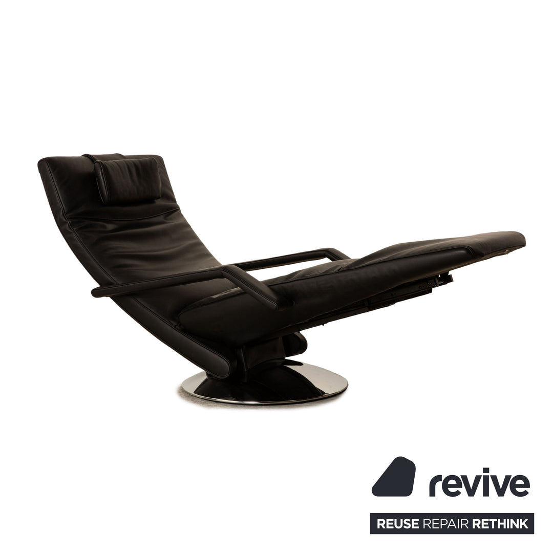 FSM Evolo Leather Armchair Black Electric Function Relaxation Function