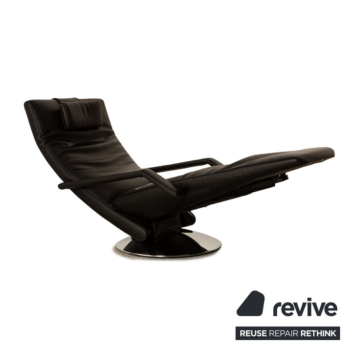 FSM Evolo Leather Armchair Black Electric Function Relaxation Function