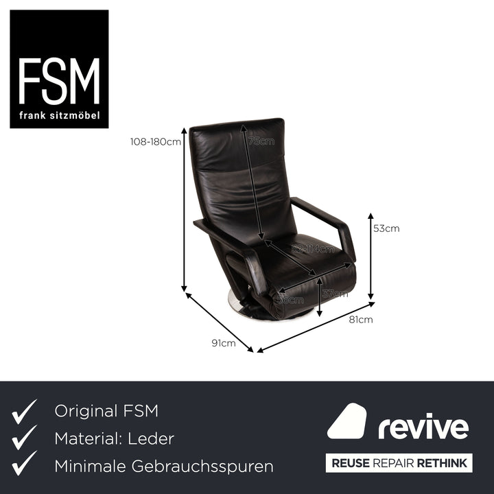 FSM Evolo Leder Sessel Schwarz Funktion Relaxfunktion