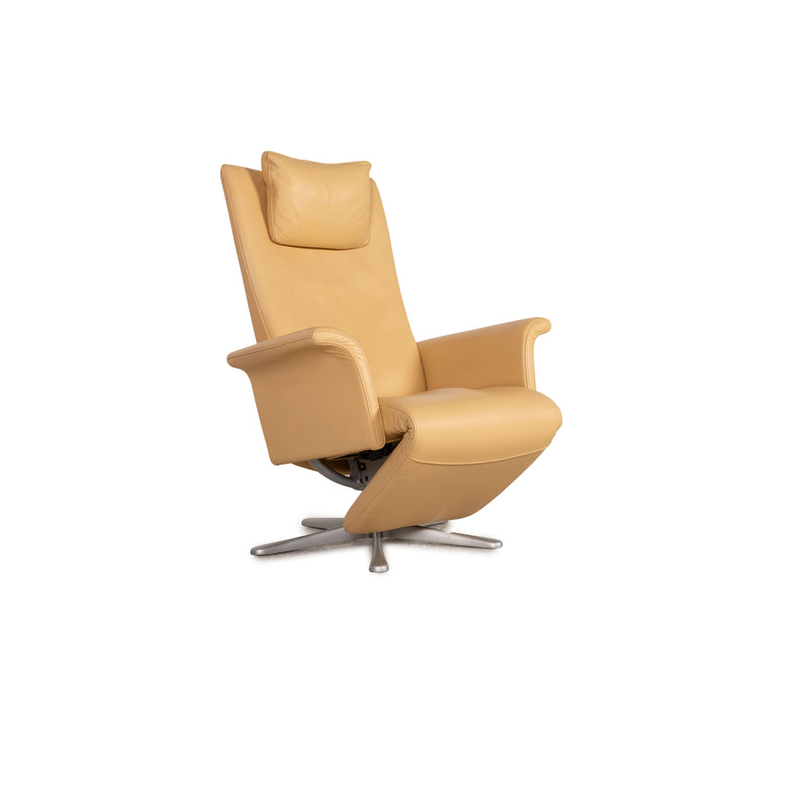 FSM Filou leather armchair cream Function relax armchair