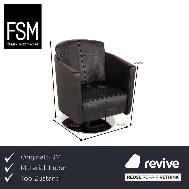 FSM Just Leder Sessel Schwarz Relaxfunktion Funktion