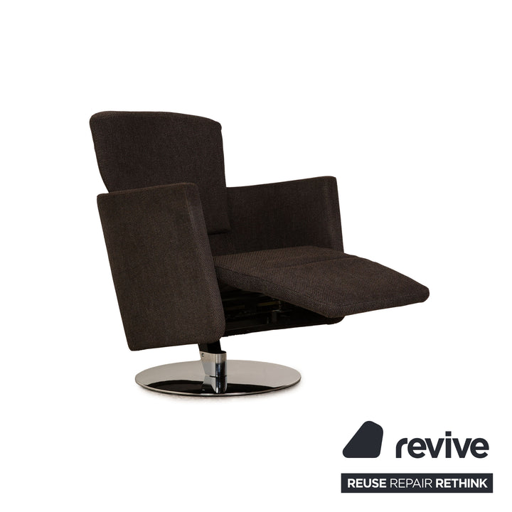 FSM JUST fabric armchair gray brown dark brown function relax function