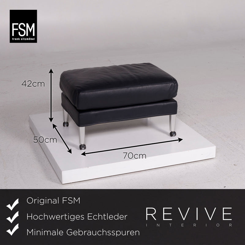 FSM Leder Hocker Blau Schemel 