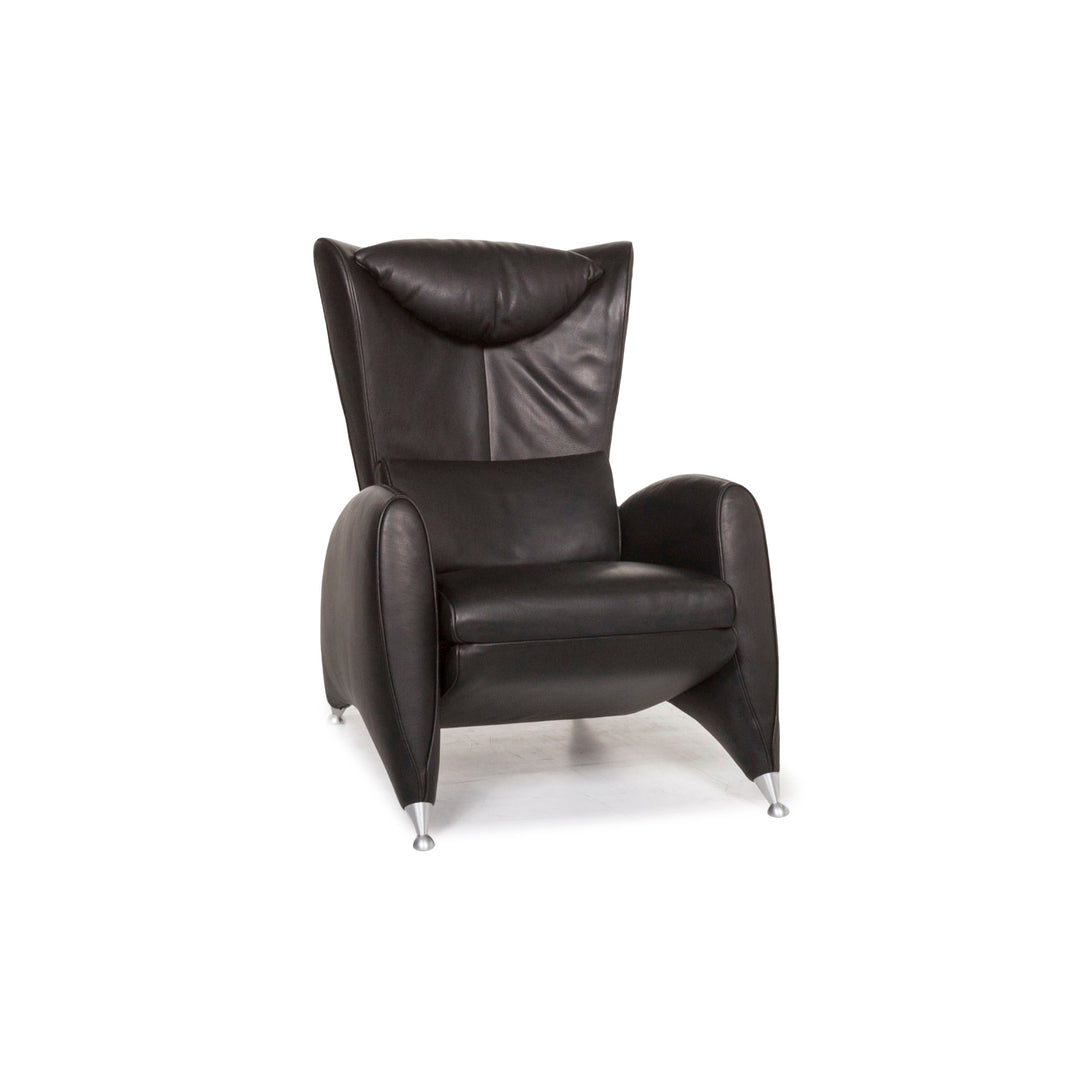 FSM leather armchair black relax function function relax armchair #12938