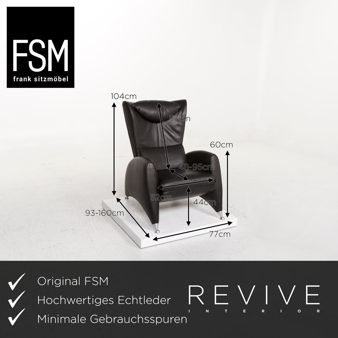 FSM leather armchair black relax function function relax armchair #12938